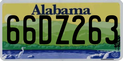 AL license plate 66DZ263