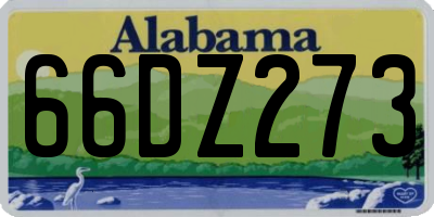 AL license plate 66DZ273