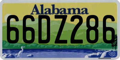 AL license plate 66DZ286