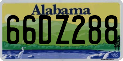 AL license plate 66DZ288