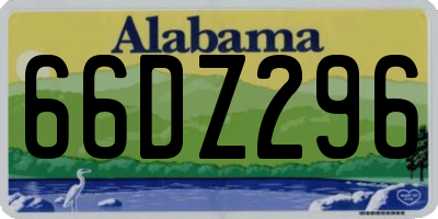 AL license plate 66DZ296