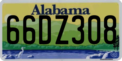 AL license plate 66DZ308