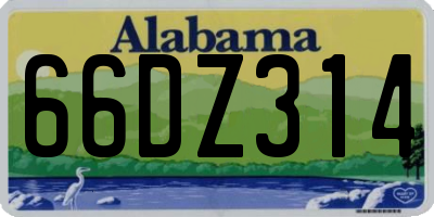 AL license plate 66DZ314