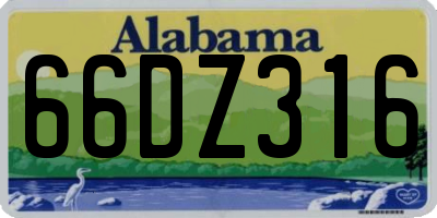 AL license plate 66DZ316