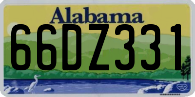 AL license plate 66DZ331