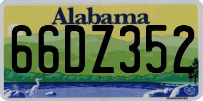 AL license plate 66DZ352