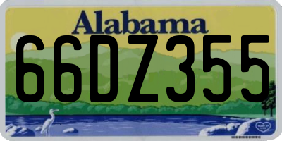 AL license plate 66DZ355