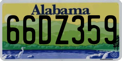 AL license plate 66DZ359