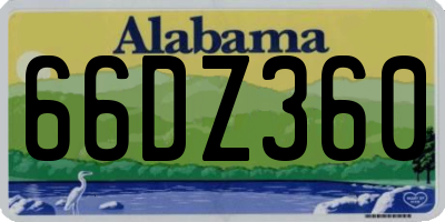 AL license plate 66DZ360