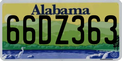 AL license plate 66DZ363