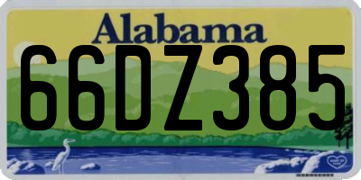 AL license plate 66DZ385