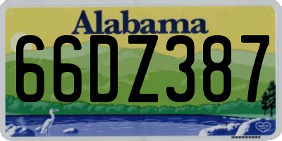 AL license plate 66DZ387