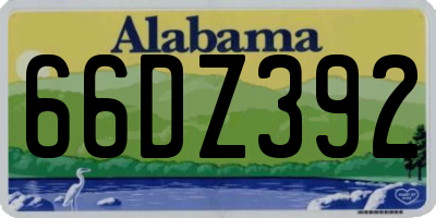 AL license plate 66DZ392