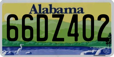 AL license plate 66DZ402