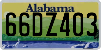 AL license plate 66DZ403