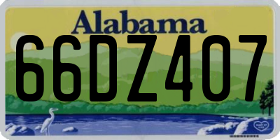 AL license plate 66DZ407