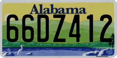 AL license plate 66DZ412