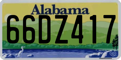 AL license plate 66DZ417