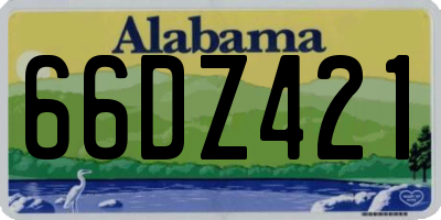 AL license plate 66DZ421
