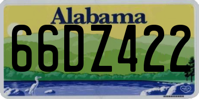 AL license plate 66DZ422