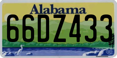 AL license plate 66DZ433