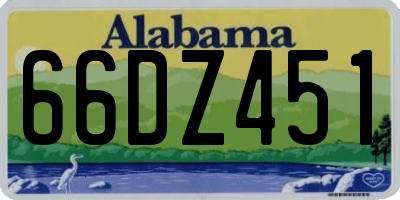 AL license plate 66DZ451