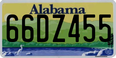 AL license plate 66DZ455