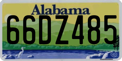 AL license plate 66DZ485