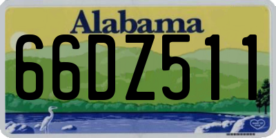 AL license plate 66DZ511