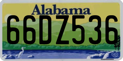 AL license plate 66DZ536
