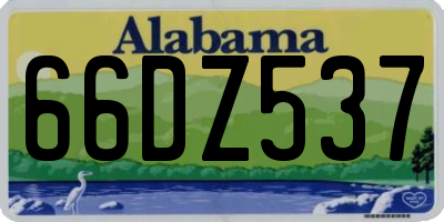 AL license plate 66DZ537