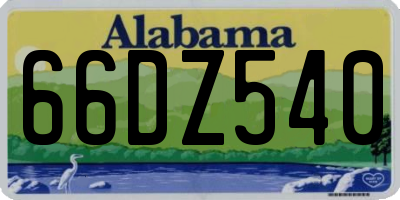 AL license plate 66DZ540