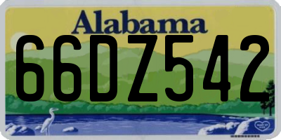 AL license plate 66DZ542