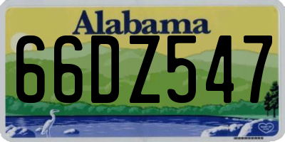 AL license plate 66DZ547