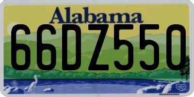 AL license plate 66DZ550