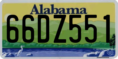 AL license plate 66DZ551