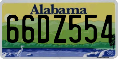 AL license plate 66DZ554