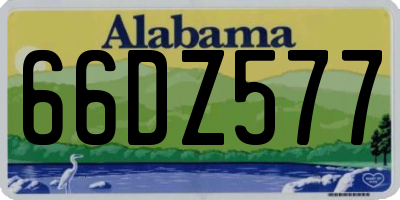 AL license plate 66DZ577