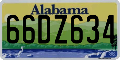 AL license plate 66DZ634