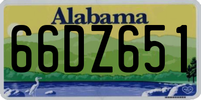 AL license plate 66DZ651
