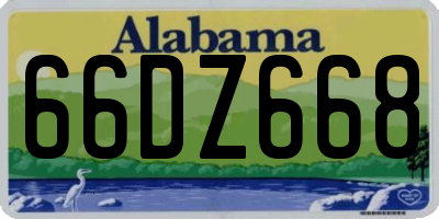 AL license plate 66DZ668