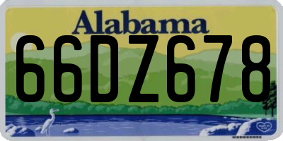 AL license plate 66DZ678