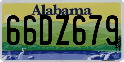 AL license plate 66DZ679