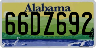 AL license plate 66DZ692