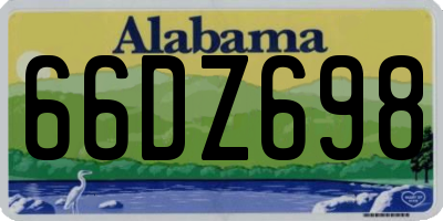 AL license plate 66DZ698