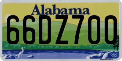 AL license plate 66DZ700