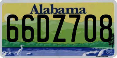 AL license plate 66DZ708