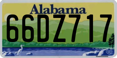 AL license plate 66DZ717