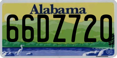 AL license plate 66DZ720