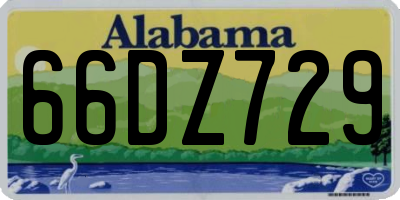 AL license plate 66DZ729
